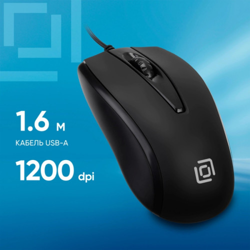 Мышь Oklick 325M черный оптическая 1200dpi USB для ноутбука 3but (1091340)