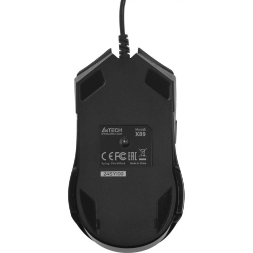 Мышь A4Tech X89 Maze черный оптическая 2400dpi USB 8but (X89 (MAZE))