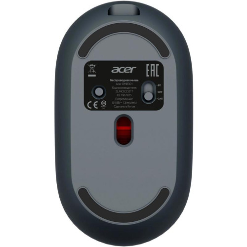 Мышь Acer OMR301 черный оптическая 1600dpi беспров. BT/Radio USB 4but (ZL.MCECC.01T)