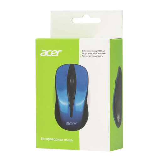 Мышь Acer OMR132 синий/черный оптическая 1000dpi беспров. USB для ноутбука 3but (ZL.MCEEE.01F)