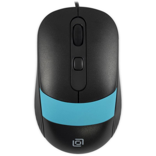 Мышь Oklick 310M черный/синий оптическая 2400dpi USB для ноутбука 4but (1869099)