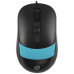 Мышь Oklick 310M черный/синий оптическая 2400dpi USB для ноутбука 4but (1869099)