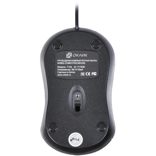 Мышь Oklick 115S черный оптическая 1200dpi USB для ноутбука 3but (711636) Мышь Oklick 115S черный оптическая 1200dpi USB для ноутбука 3but (711636)
