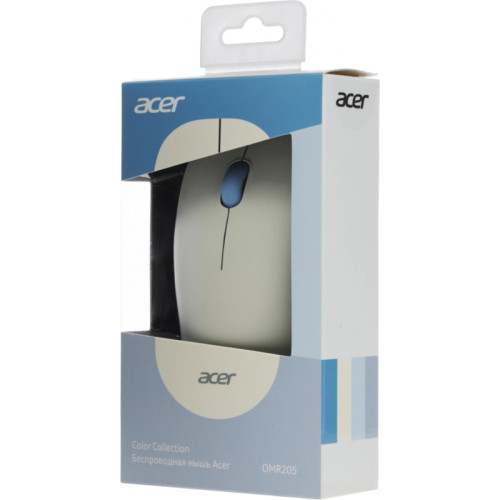 Мышь Acer OMR205 белый/голубой оптическая 1200dpi беспров. USB для ноутбука 3but (ZL.MCEEE.02H)