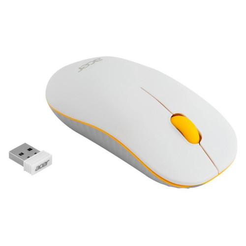 Мышь Acer OMR200 белый/желтый оптическая 1200dpi беспров. USB для ноутбука 3but (ZL.MCEEE.020)