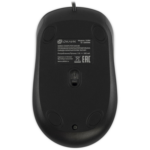 Мышь Oklick 310M черный/серый оптическая 2400dpi USB для ноутбука 4but (1869096)