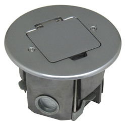 Donel Лючок 2 мод. (1 мод. 45х45 мм.),  круглый, полированное серебро, IP44, (с уст. набором)