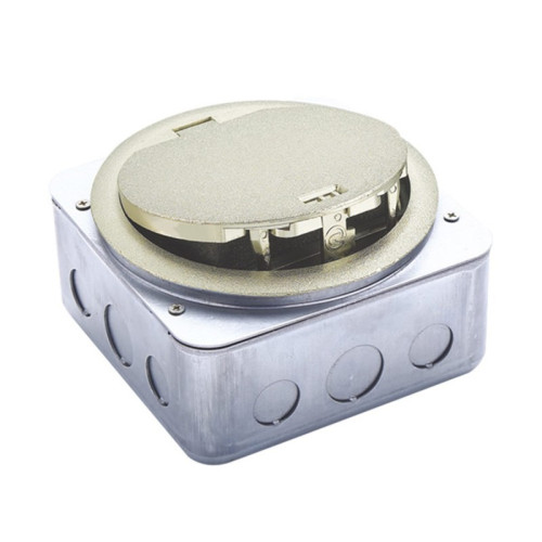 Donel Лючок в пол 4 мод. (2 мод. 45х45 мм.), серебро, круглый, металл, IP65, (с уст. набором)