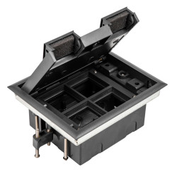 Donel Лючок в пол 8 мод. (4 мод. 45х45 мм.), крышка ABS + гальванизированная стальная вставка