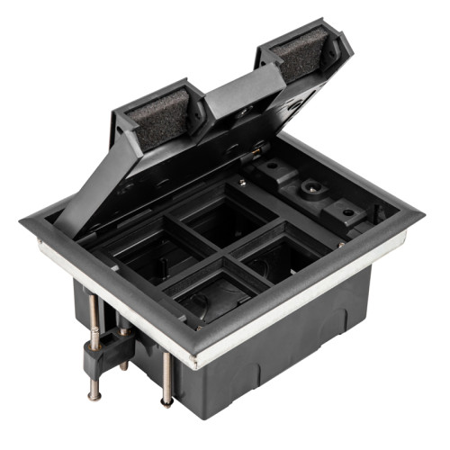 Donel Лючок в пол 8 мод. (4 мод. 45х45 мм.), крышка ABS + гальванизированная стальная вставка