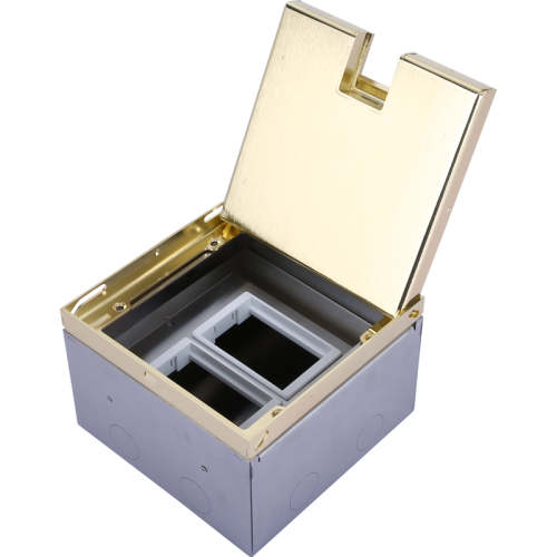 Donel Лючок в пол 6 мод. (2 мод. 45х45 мм. + 2 мод. 22.5х45 мм.), латунь, в уровень с напольным покрытием