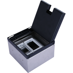 Donel Лючок в пол 6 мод. (2 мод. 45х45 мм. + 2 мод. 22.5х45 мм.), металл антрацит, в уровень с напольным покрытием