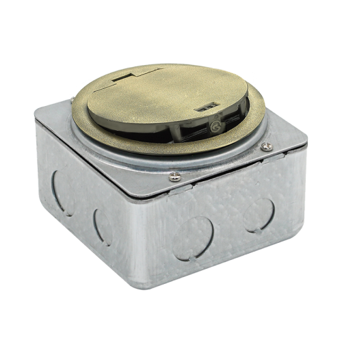 Donel Лючок в пол 3 мод. (1 мод. 45х45 мм. + 1 мод. 22.5х45 мм.), античная латунь, круглый, металл, IP65, (с уст. набором)