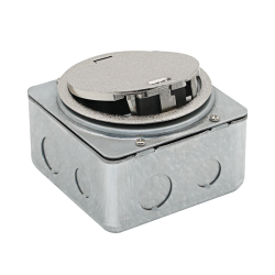 Donel Лючок в пол 3 мод. (1 мод. 45х45 мм. + 1 мод. 22.5х45 мм.), серебро, круглый, металл, IP65, (с уст. набором)