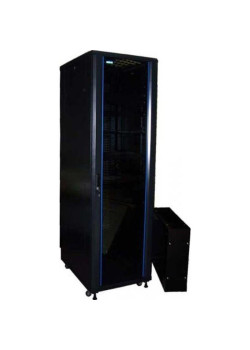 Шкаф коммутационный Lanmaster (TWT-CBB-27U-6X10-G1) напольный 42U 600x1000мм пер.дв.стекл задн.дв.перфор.2-хст. 2 бок.пан. 800кг черный IP20