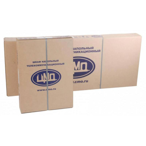 Шкаф коммутационный ЦМО (ШТК-М-18.6.6-1ААА) напольный 18U 600x600мм пер.дв.стекл задн.дв.стал.лист 2 бок.пан. направл.под закл.гайки 270кг серый 455мм 48.6кг 180град. 960мм