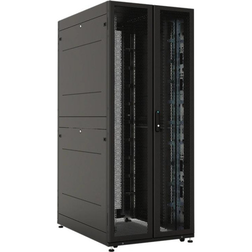 Шкаф серверный ЦМО (ШТК-СП-42.8.12-88АА-9005) напольный 42U 800x1200мм пер.дв.перфор. 2 бок.пан. задн.дв.перфор. направл.под винты 1350кг черный 883мм 174кг 1950мм