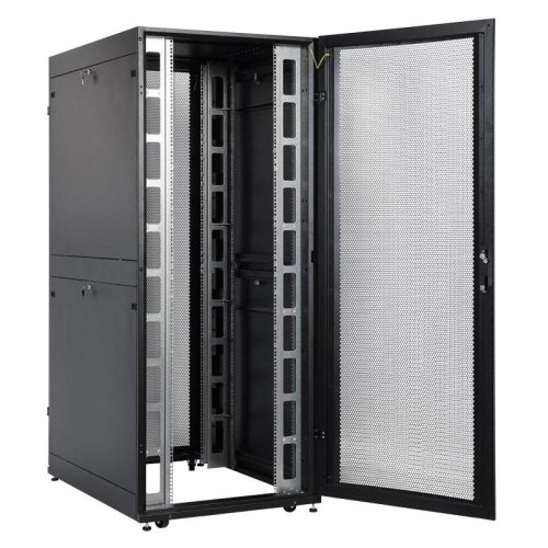 Шкаф серверный ЦМО (ШТК-СП-42.8.10-48АА-9005) напольный 42U 800x930мм пер.дв.перфор. задн.дв.перфор.2-хст. 2 бок.пан. 1350кг черный 690мм 180град. 1950мм