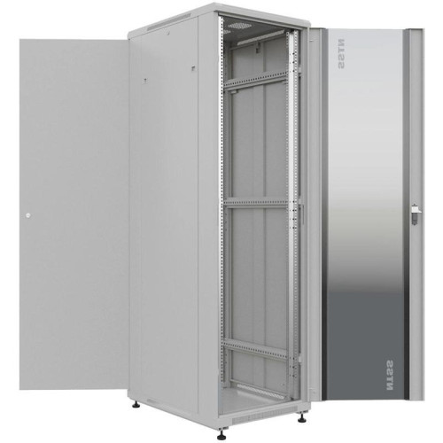 Шкаф серверный NTSS Премиум (NTSS-R42U8080GS) напольный 42U 800x800мм пер.дв.стекл металл 900кг серый 710мм 144кг 1987мм IP20 сталь