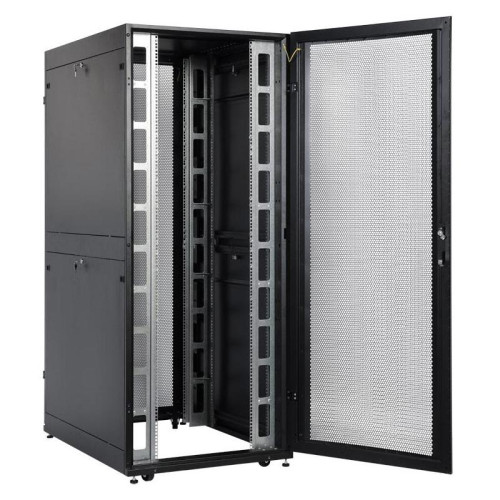 Шкаф серверный ЦМО (ШТК-СП-42.8.12-48АА-9005) напольный 42U 800x1190мм пер.дв.перфор. задн.дв.перфор.2-хст. 2 бок.пан. направл.под закл.гайки 1350кг черный 890мм 174кг 120град. 1950мм IP20 сталь