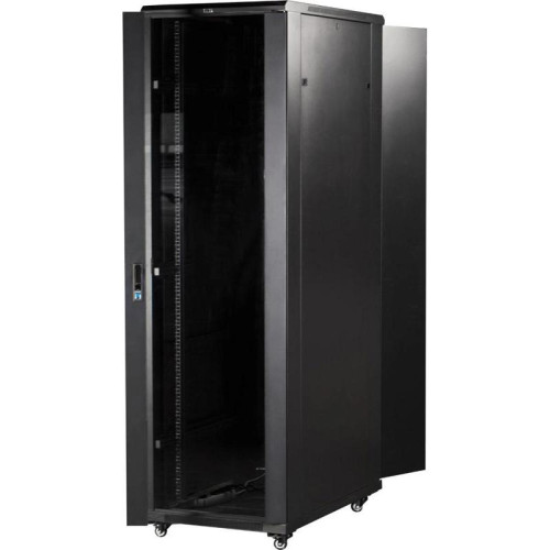 Шкаф коммутационный Lanmaster Business (TWT-CBB-18U-6X10-P1) напольный 18U 600x1000мм пер.дв.перфор. задн.дв.перфор.2-хст. 2 бок.пан. 800кг черный 926мм IP20