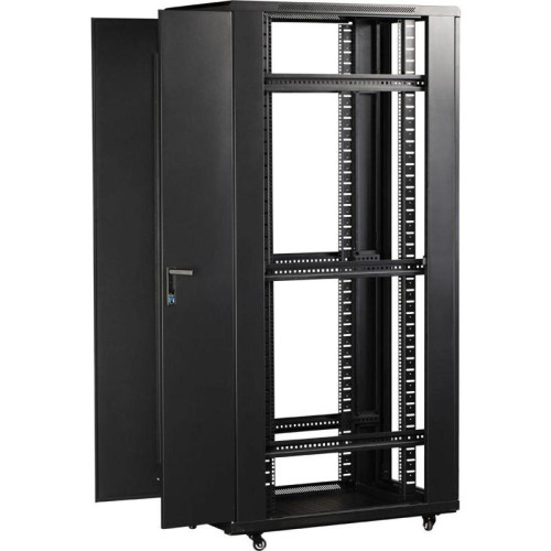 Шкаф коммутационный Lanmaster Business (TWT-CBB-18U-6X10-P1) напольный 18U 600x1000мм пер.дв.перфор. задн.дв.перфор.2-хст. 2 бок.пан. 800кг черный 926мм IP20