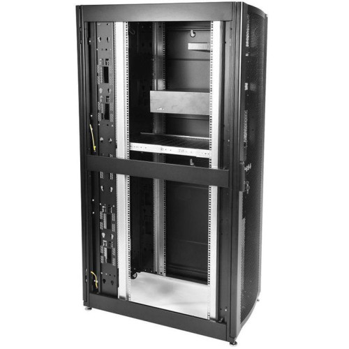 Шкаф серверный ЦМО (ШТК-СП-42.8.12-44АА-9005) напольный 42U 800x1200мм пер.дв.перфор. задн.дв.перфор. 2 бок.пан. направл.под винты 1350кг черный 890мм 173кг 180град. 1950мм IP20 сталь