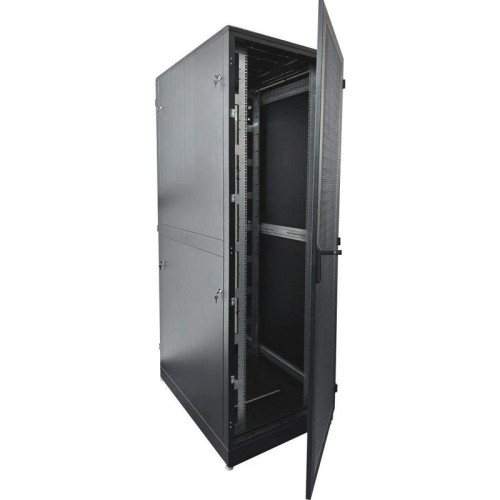 Шкаф серверный ЦМО (ШТК-М-42.6.10-44АА-9005) напольный 42U 600x1000мм пер.дв.перфор. задн.дв.перфор. 2 бок.пан. 550кг черный 855мм 121кг 180град. 2030мм сталь