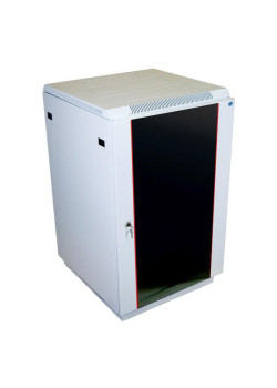 Шкаф коммутационный ЦМО (ШТК-М-18.6.6-1ААА) напольный 18U 600x600мм пер.дв.стекл задн.дв.стал.лист 2 бок.пан. направл.под закл.гайки 270кг серый 455мм 48.6кг 180град. 960мм