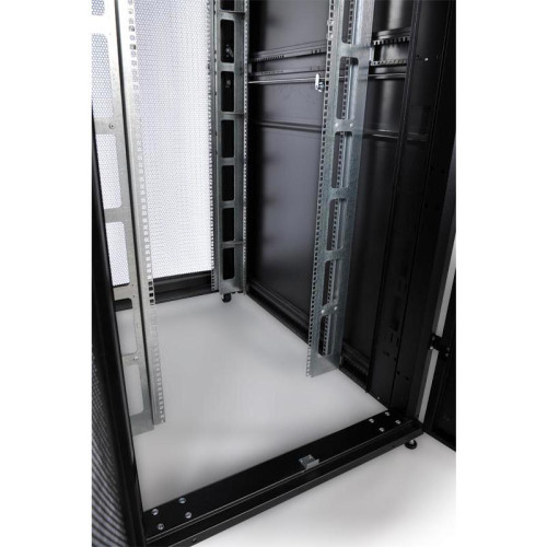Шкаф серверный ЦМО (ШТК-СП-48.8.12-48АА-9005) напольный 48U 800x1130мм пер.дв.перфор. задн.дв.перфор.2-хст. 2 бок.пан. направл.под закл.гайки 1350кг черный 890мм 170кг 180град. 2215мм