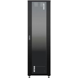 Шкаф серверный NTSS Премиум (NTSS-R42U80100GS-BL) напольный 42U 800x1000мм пер.дв.стекл металл 900кг черный 910мм 160кг 1987мм IP20 сталь