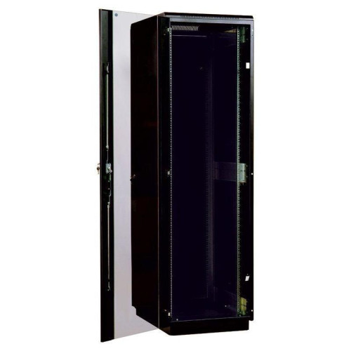 Шкаф коммутационный ЦМО (ШТК-М-42.6.6-1ААА-9005) напольный 42U 600x600мм пер.дв.стекл задн.дв.стал.лист 2 бок.пан. 650кг черный 92.3кг 180град. 2030мм