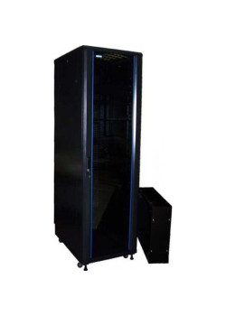 Шкаф серверный Lanmaster (TWT-CBB-22U-6X8-G1) напольный 22U 600x800мм пер.дв.стекл задн.дв.двуст. 2 бок.пан. 800кг черный IP20