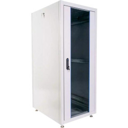 Шкаф коммутационный ЦМО (ШТК-Э-30.6.8-13АА) напольный 30U 600x800мм пер.дв.стекл металл направл.под винты 620кг серый