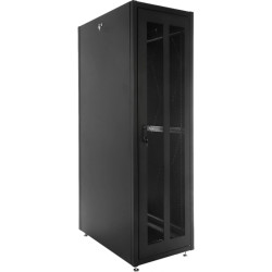 Шкаф серверный ЦМО (ШТК-Э-42.6.10-44АА-9005) напольный 42U 600x1000мм пер.дв.перфор. 2 бок.пан. задн.дв.перфор. направл.под закл.гайки 710кг черный 915мм 105кг