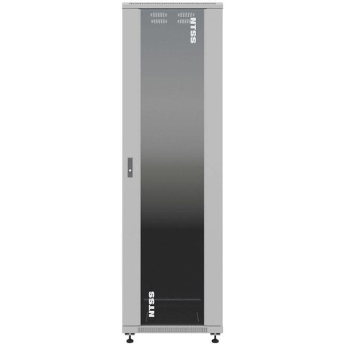 Шкаф серверный NTSS Премиум (NTSS-R42U8080GS) напольный 42U 800x800мм пер.дв.стекл металл 900кг серый 710мм 144кг 1987мм IP20 сталь