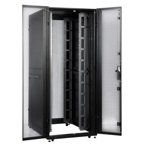 Шкаф серверный ЦМО (ШТК-СП-42.8.12-48АА-9005) напольный 42U 800x1190мм пер.дв.перфор. задн.дв.перфор.2-хст. 2 бок.пан. направл.под закл.гайки 1350кг черный 890мм 174кг 120град. 1950мм IP20 сталь