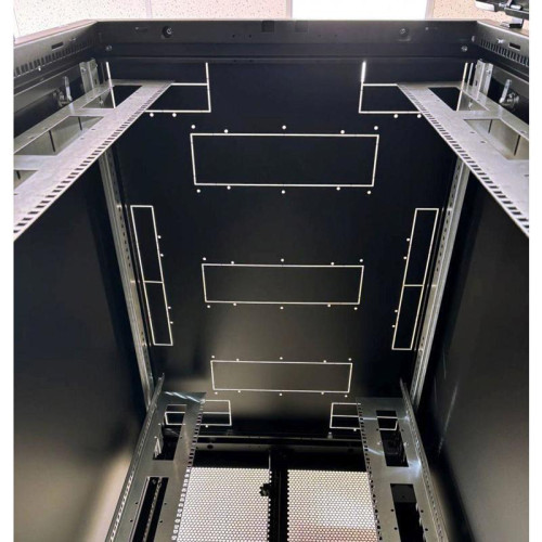 Шкаф серверный ЦМО (ШТК-М-42.6.10-44АА-9005) напольный 42U 600x1000мм пер.дв.перфор. задн.дв.перфор. 2 бок.пан. 550кг черный 855мм 121кг 180град. 2030мм сталь