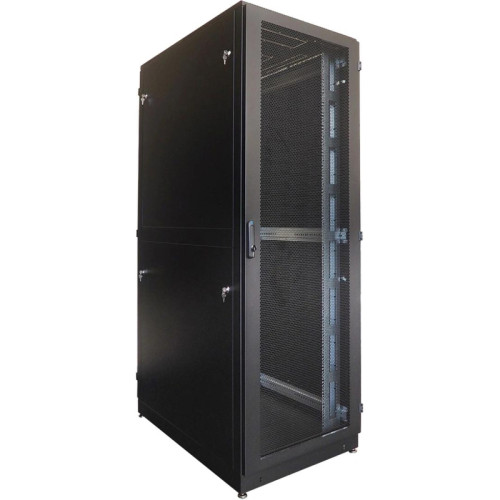 Шкаф серверный ЦМО (ШТК-М-42.8.10-48АА-9005) напольный 42U 800x1050мм пер.дв.перфор. 2 бок.пан. задн.дв.двуст. направл.под закл.гайки 1200кг черный 850мм