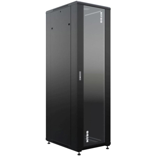 Шкаф серверный NTSS Премиум (NTSS-R42U6080GS-BL) напольный 42U 600x800мм пер.дв.стекл металл 900кг черный 710мм 99кг 1987мм IP20 сталь