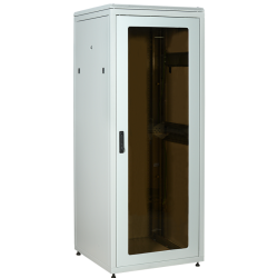 ITK LINEA N 28U 800х800мм стекл. пер. дв. задн. металл. сер.