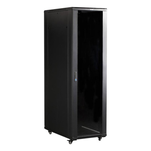 Шкаф коммутационный Lanmaster Business (TWT-CBB-27U-6X8-G1) напольный 27U 600x800мм пер.дв.стекл задн.дв.спл.стал.лист 2-хст. 2 бок.пан. 800кг черный IP20