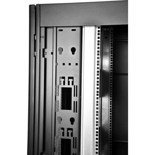 Шкаф серверный ЦМО (ШТК-СП-42.8.12-88АА-9005) напольный 42U 800x1200мм пер.дв.перфор. 2 бок.пан. задн.дв.перфор. направл.под винты 1350кг черный 883мм 174кг 1950мм