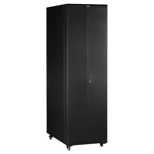 Шкаф коммутационный Lanmaster (TWT-CBB-18U-6X10-G1) напольный 18U 600x1000мм пер.дв.стекл металл 2 бок.пан. 800кг черный