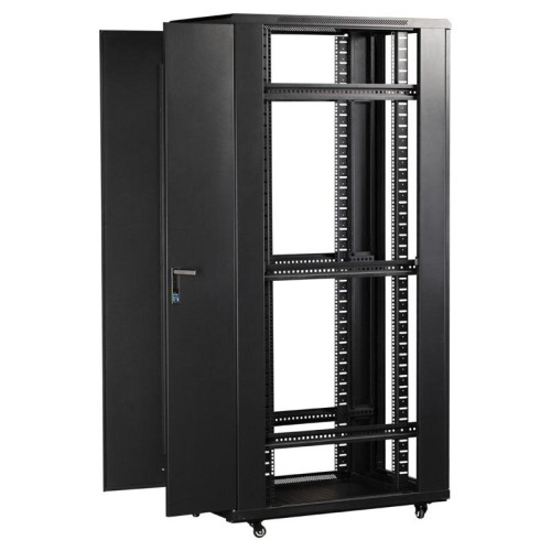 Шкаф коммутационный Lanmaster (TWT-CBB-18U-6X10-G1) напольный 18U 600x1000мм пер.дв.стекл металл 2 бок.пан. 800кг черный