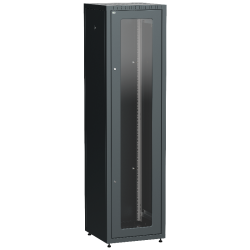 ITK LINEA E 42U 600х600мм стекл. пер. дв. задн. метал. чер.