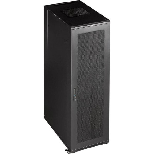 Шкаф коммутационный Lanmaster Business (TWT-CBB-18U-6X10-P1) напольный 18U 600x1000мм пер.дв.перфор. задн.дв.перфор.2-хст. 2 бок.пан. 800кг черный 926мм IP20