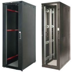 Шкаф серверный 48U 800*1200, перф.80%, черн./ Lande 48U W800mm D1200mm Free Standing 80% Perforated Front Door, 80% Perforated Split Rear Doors, 2х Split Side Panels, Toolless Removeable Top Panel, Castors and Leveling Feet ,4XPDU Holders , Baying Kit (1)