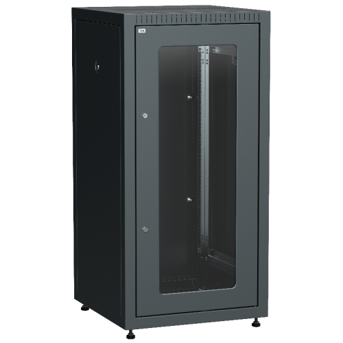 ITK LINEA E 24U 600х600мм стекл. пер. дв. задн. метал. чер.