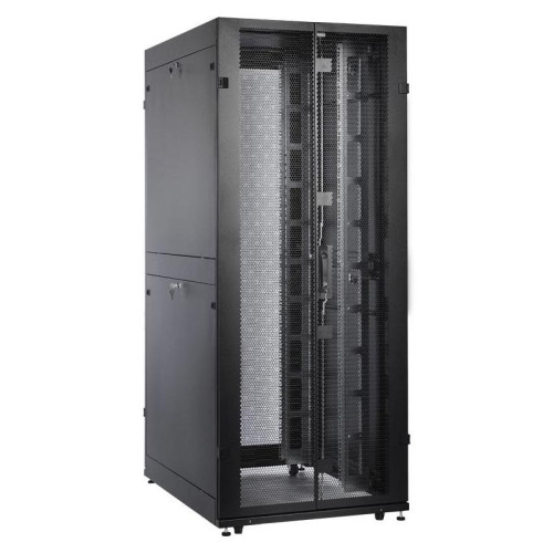 Шкаф серверный ЦМО (ШТК-СП-42.8.12-48АА-9005) напольный 42U 800x1190мм пер.дв.перфор. задн.дв.перфор.2-хст. 2 бок.пан. направл.под закл.гайки 1350кг черный 890мм 174кг 120град. 1950мм IP20 сталь